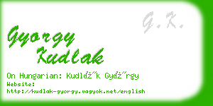 gyorgy kudlak business card